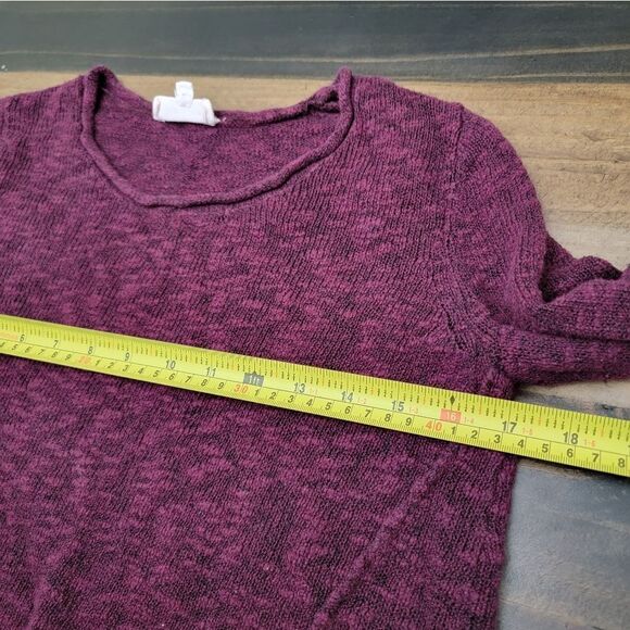 Cloud Chaser Sweatshirt Asymmetrical Plaid Hem Woven Maroon Long Sleeve Size M - Picture 5 of 8